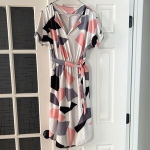 Stylish Geometric Print Dress